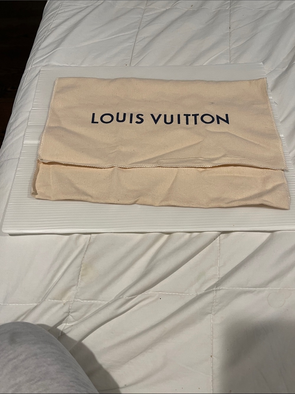 Louis Vuitton Beige Dust Cover with Black Logo